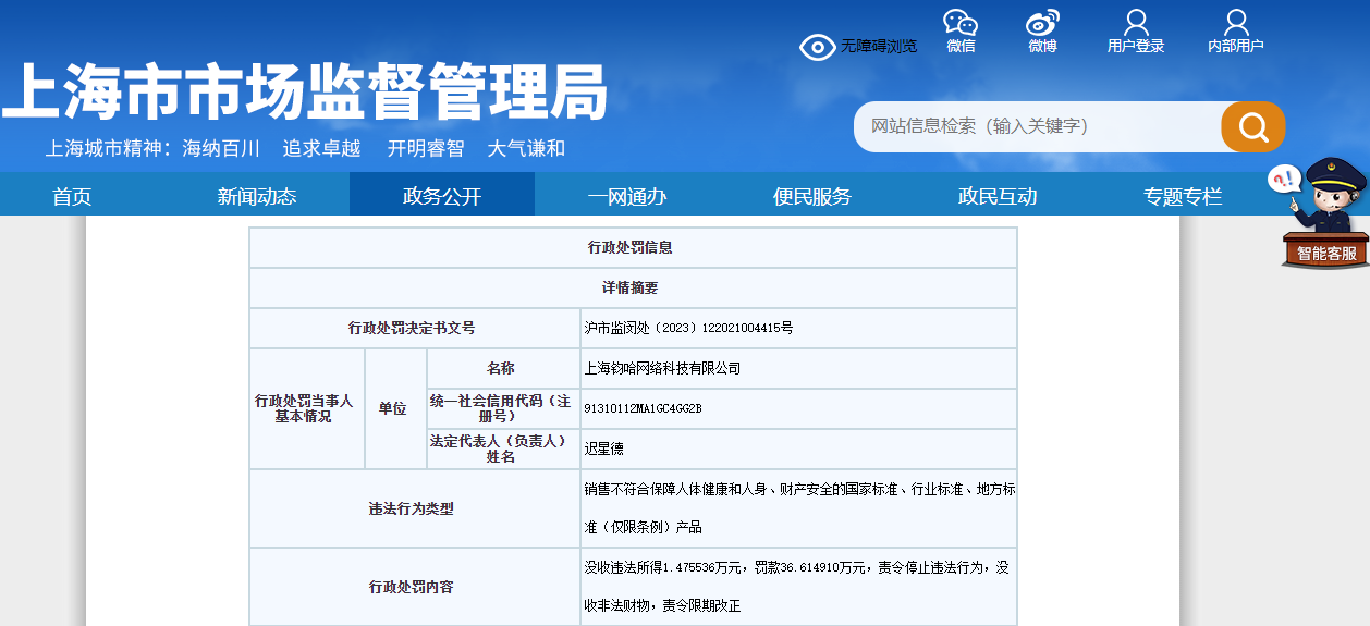 上海钧哈网络科技有限公司涉嫌销售不合格电动自行车案